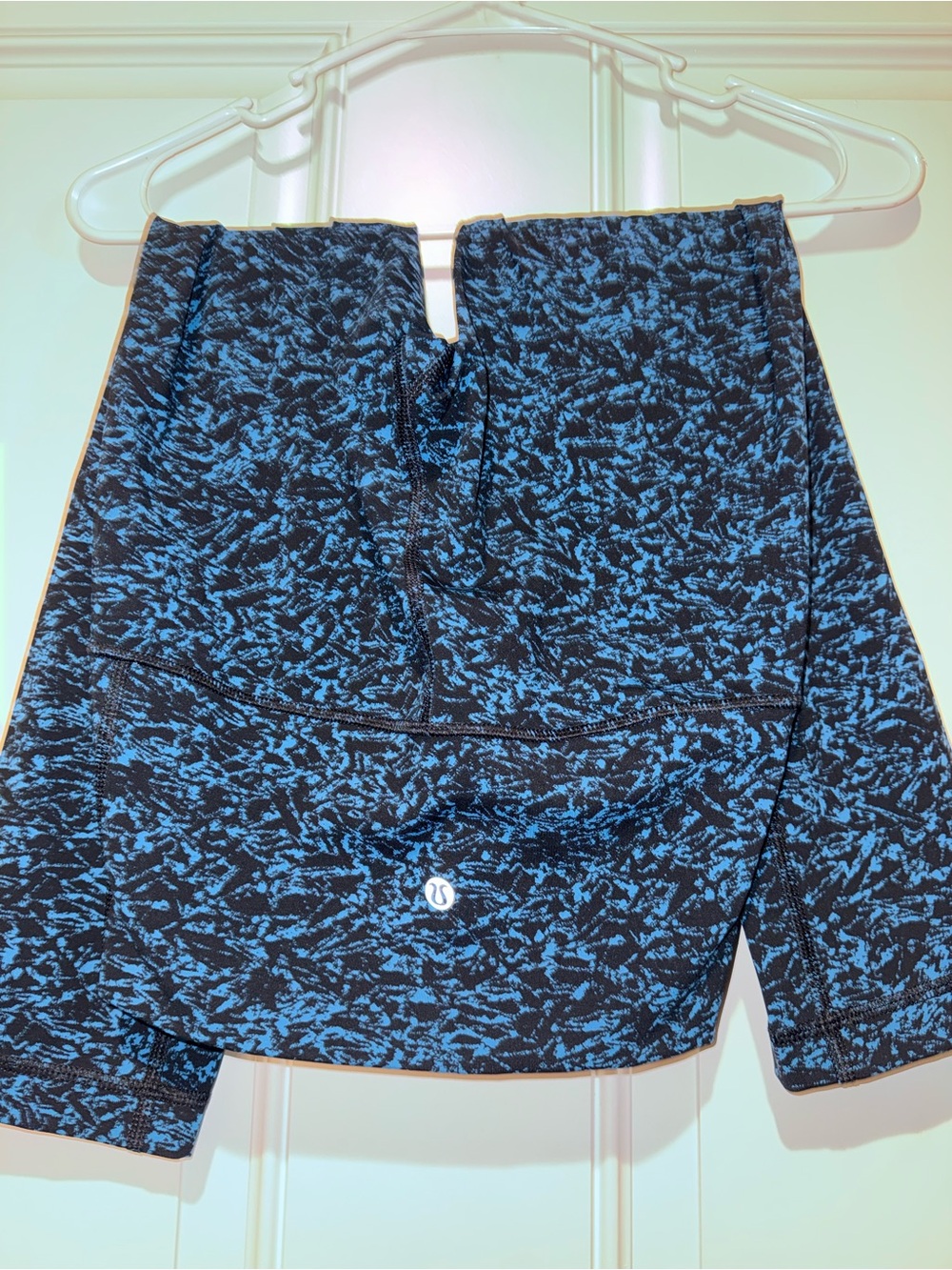 lululemon athletica Men’s Black and Blue Fragment-Print Athletic Shorts